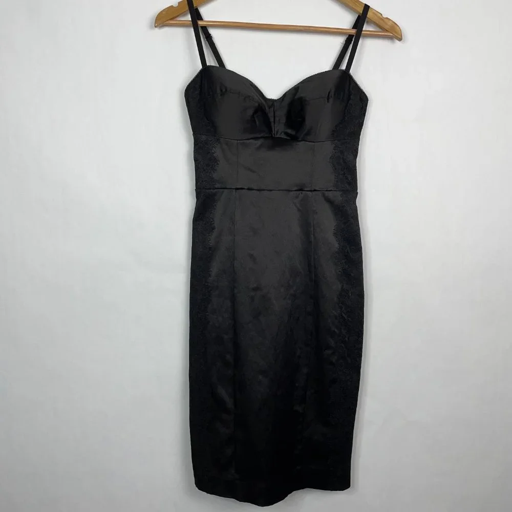 Guess Lexy Dress Sweetheart Neckline Satin Lace Trim Bodycon Sexy Dress 5 - Picture 10 of 15